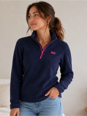 Helly Hansen Navy Blue Fleece 1/4 Zip Sweater